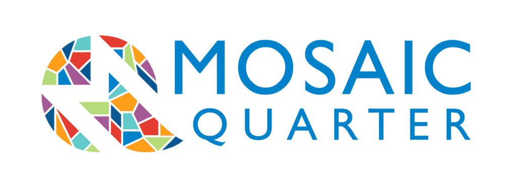 Mosaic Quarter logo, sponsor of the Palo Verde Bloom Festival, celebrating Tucson events and southwest destinations.