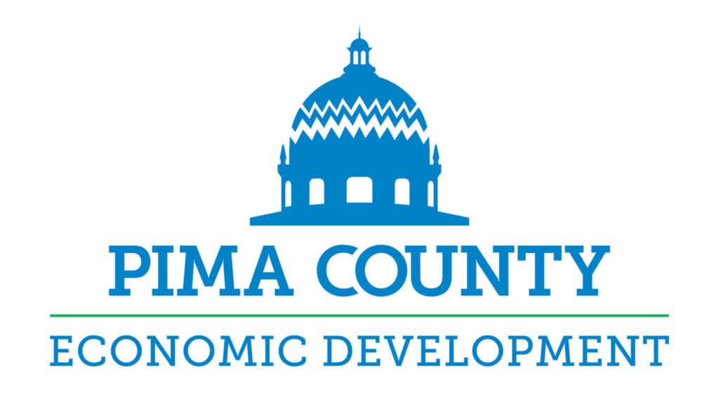 Pima County Economic Development logo, sponsor of the Palo Verde Bloom Festival, celebrating Tucson events and southwest destinations.